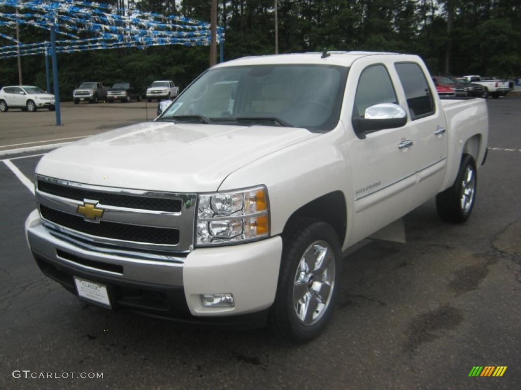 2011 Silverado 1500 LT Crew Cab - White Diamond Tricoat / Light Cashmere/Ebony photo #1