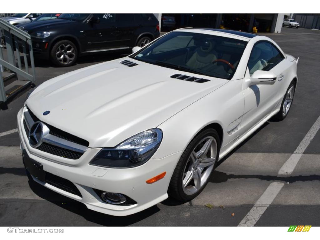 Diamond White Metallic 2009 Mercedes-Benz SL 550 Roadster Exterior Photo #49800801