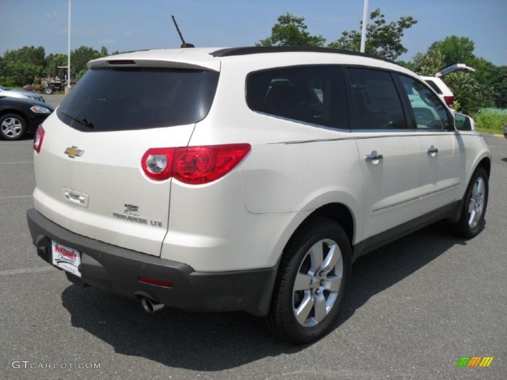 2011 Traverse LTZ - White Diamond Tricoat / Cashmere/Ebony photo #4