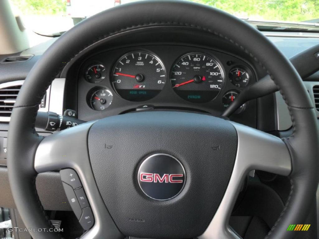 2011 Sierra 1500 SLE Extended Cab - Stealth Gray Metallic / Ebony photo #11