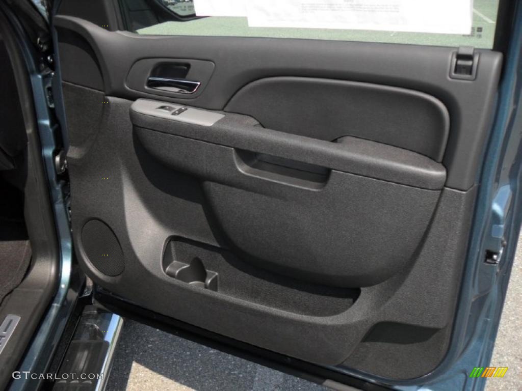 2011 Sierra 1500 SLE Extended Cab - Stealth Gray Metallic / Ebony photo #20