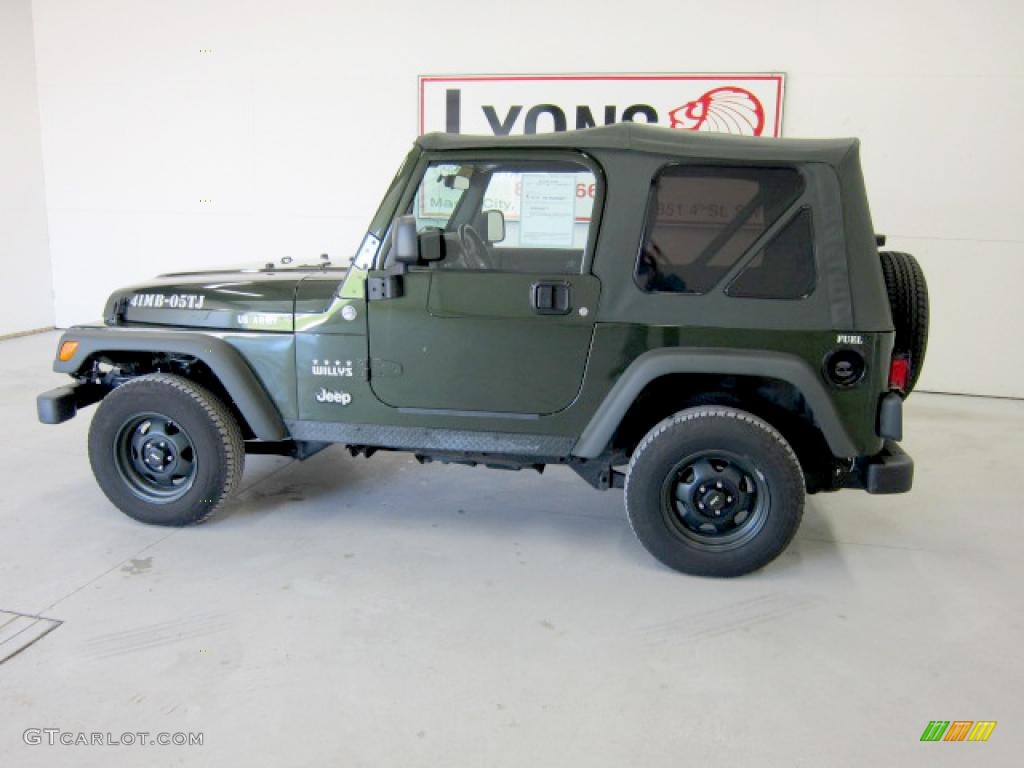 Moss Green Pearlcoat 2005 Jeep Wrangler Willys Edition 4x4 Exterior Photo #49804098