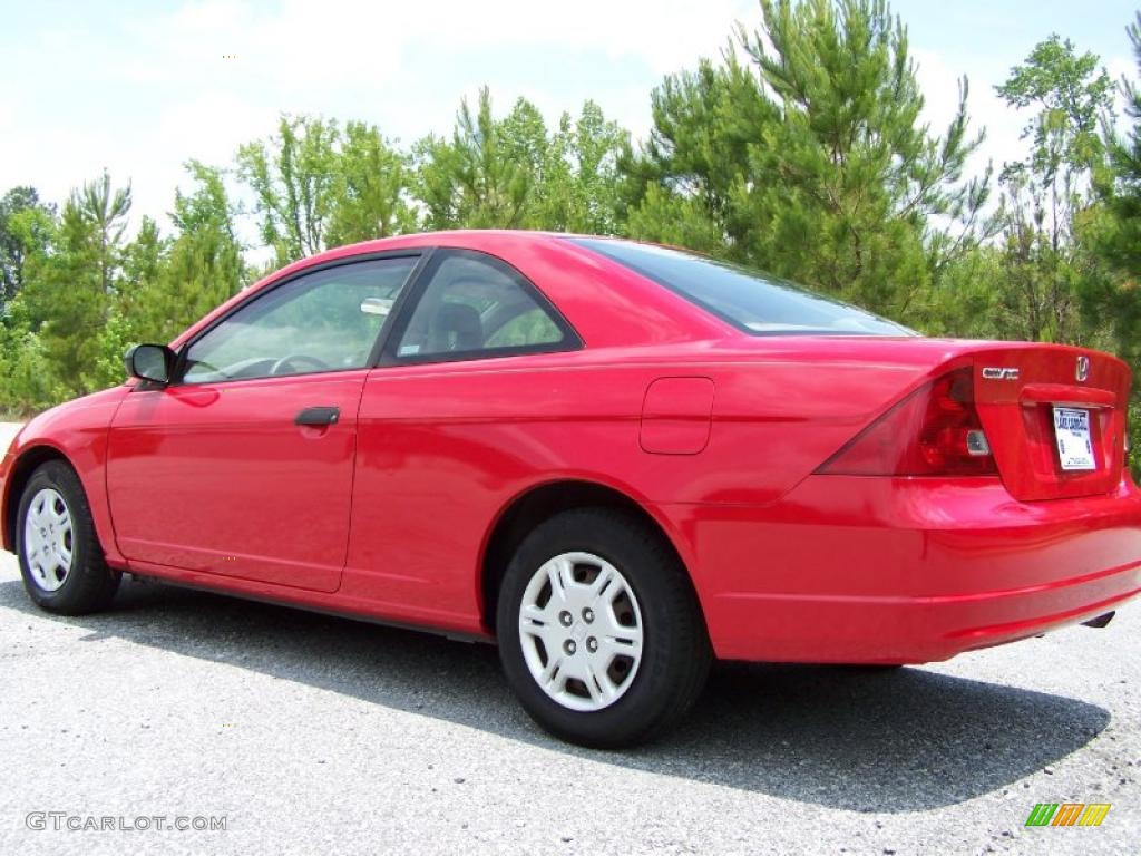 2001 Civic LX Coupe - Rallye Red / Beige photo #5