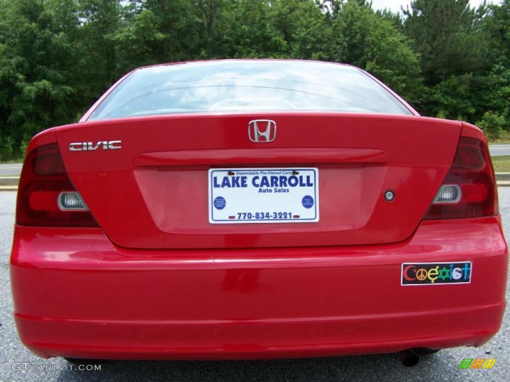 2001 Civic LX Coupe - Rallye Red / Beige photo #31