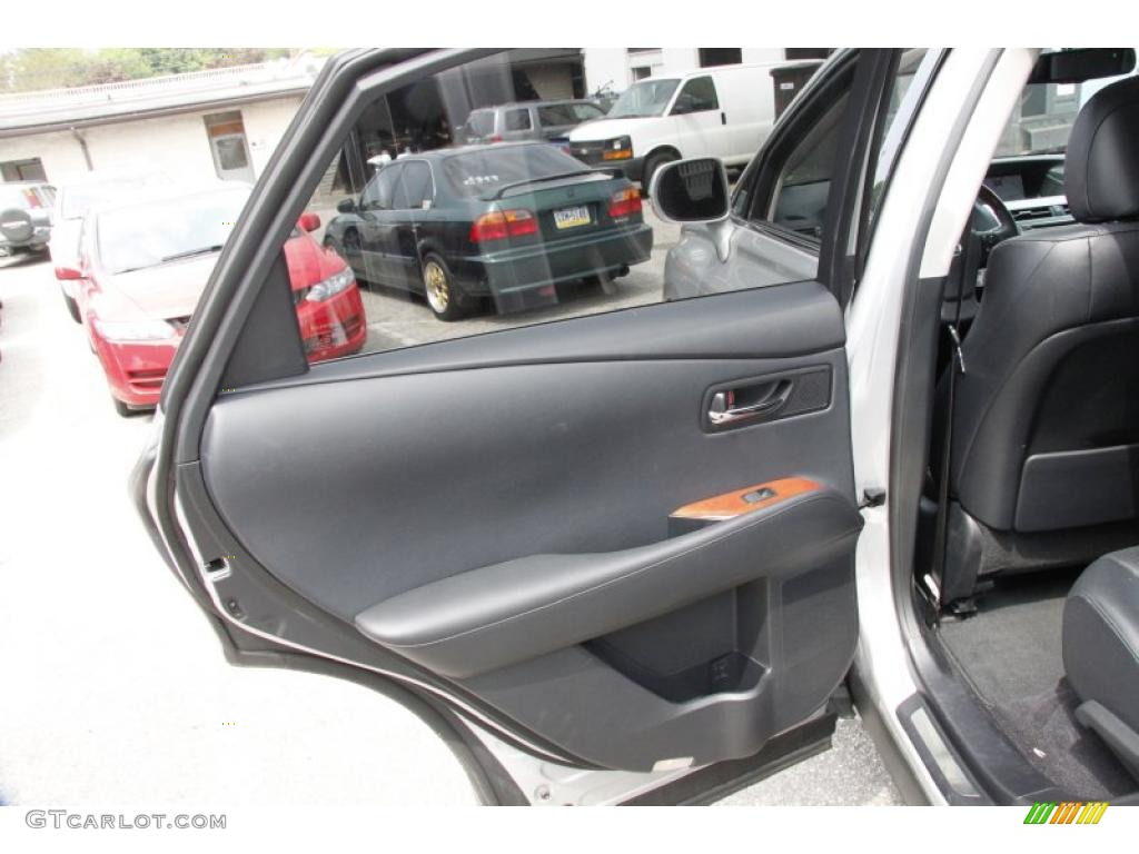 2010 Lexus RX 450h AWD Hybrid Black/Brown Walnut Door Panel Photo #49808292