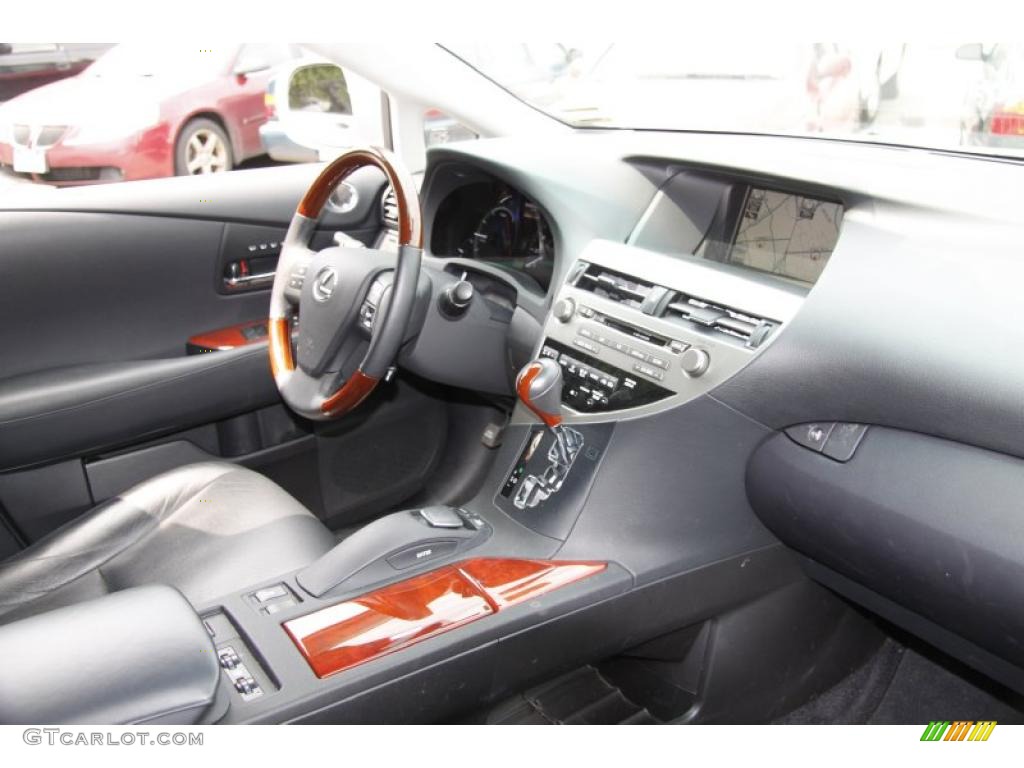 2010 Lexus RX 450h AWD Hybrid Black/Brown Walnut Dashboard Photo #49808439
