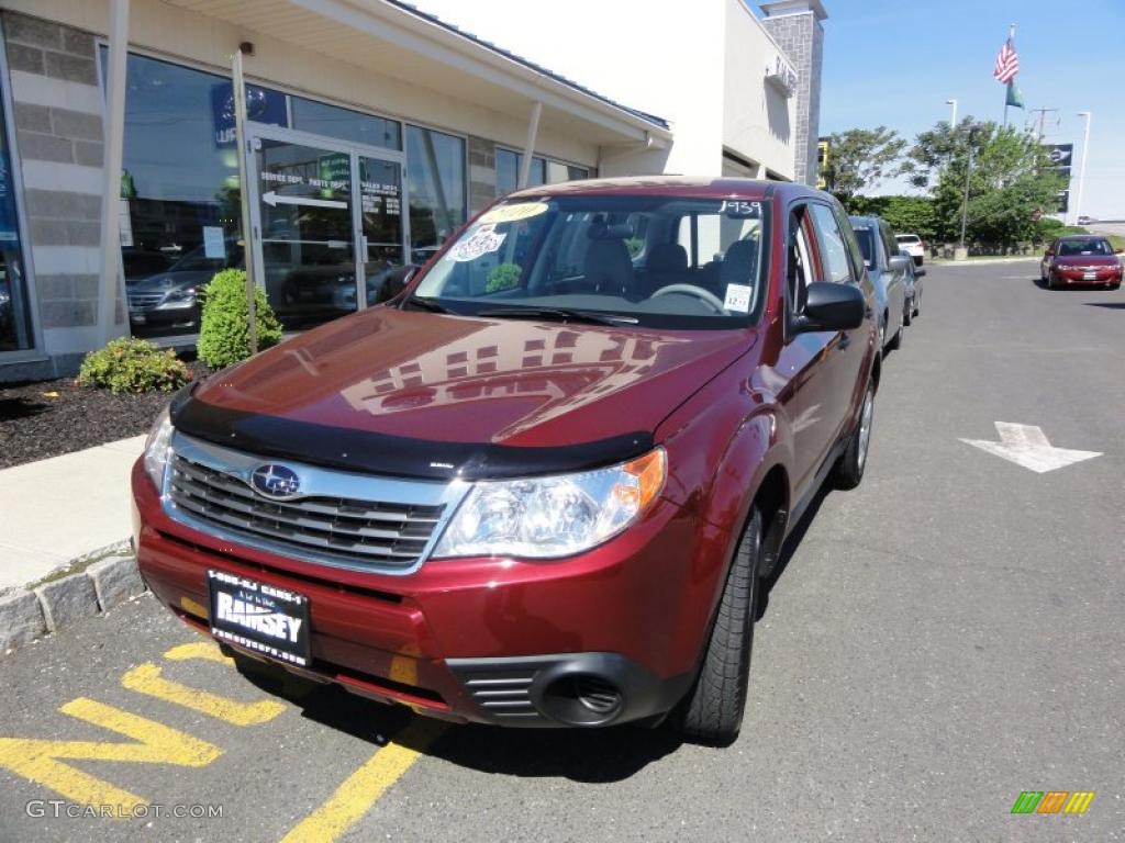 2010 Forester 2.5 X - Camellia Red Pearl / Platinum photo #1