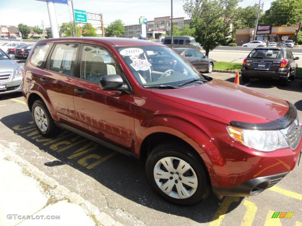 2010 Forester 2.5 X - Camellia Red Pearl / Platinum photo #10