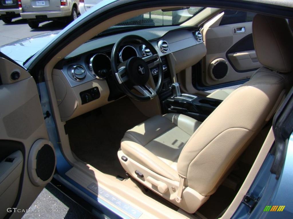 2005 Mustang V6 Premium Coupe - Windveil Blue Metallic / Medium Parchment photo #9