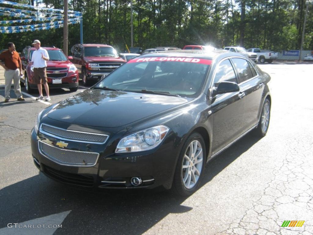 2008 Malibu LTZ Sedan - Black Granite Metallic / Ebony/Brick Red photo #1