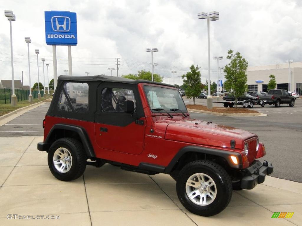 1998 Wrangler SE 4x4 - Chili Pepper Red Pearl / Gray photo #3