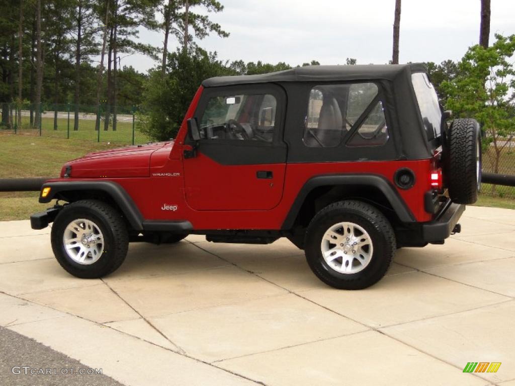 1998 Wrangler SE 4x4 - Chili Pepper Red Pearl / Gray photo #7