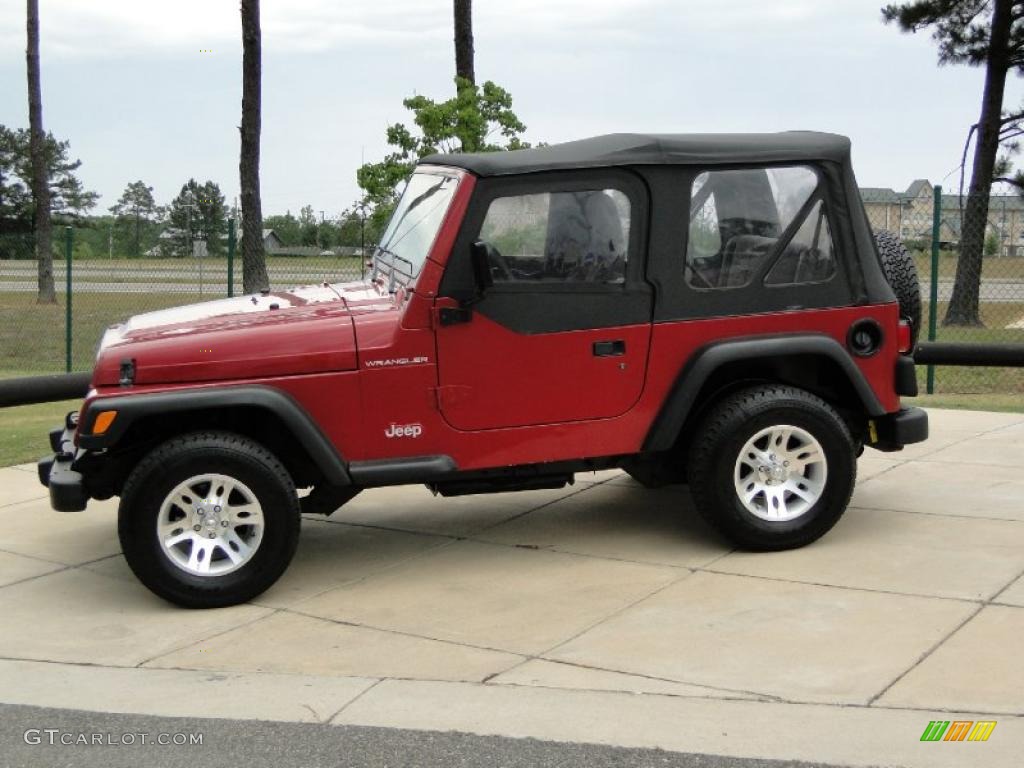 1998 Wrangler SE 4x4 - Chili Pepper Red Pearl / Gray photo #8