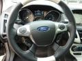 Arctic White Leather 2012 Ford Focus Titanium 5-Door Steering Wheel