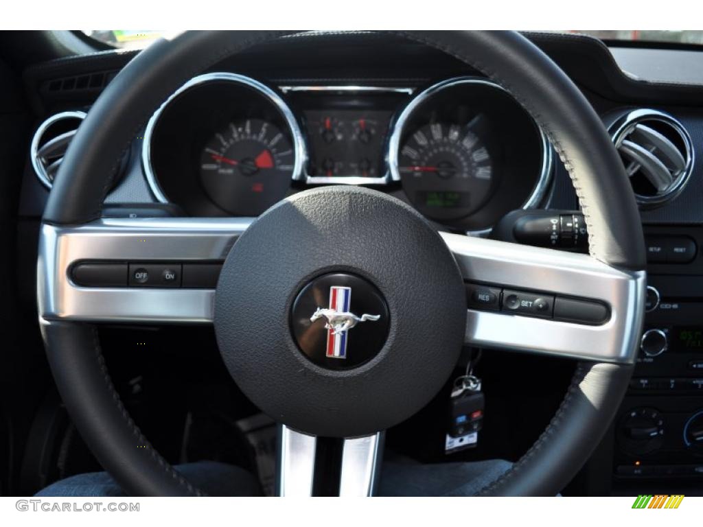 2008 Ford Mustang GT Premium Coupe Dark Charcoal Steering Wheel Photo #49823400