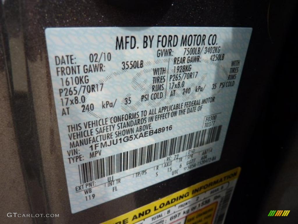 2010 Expedition Color Code UJ for Sterling Grey Metallic Photo #49825941