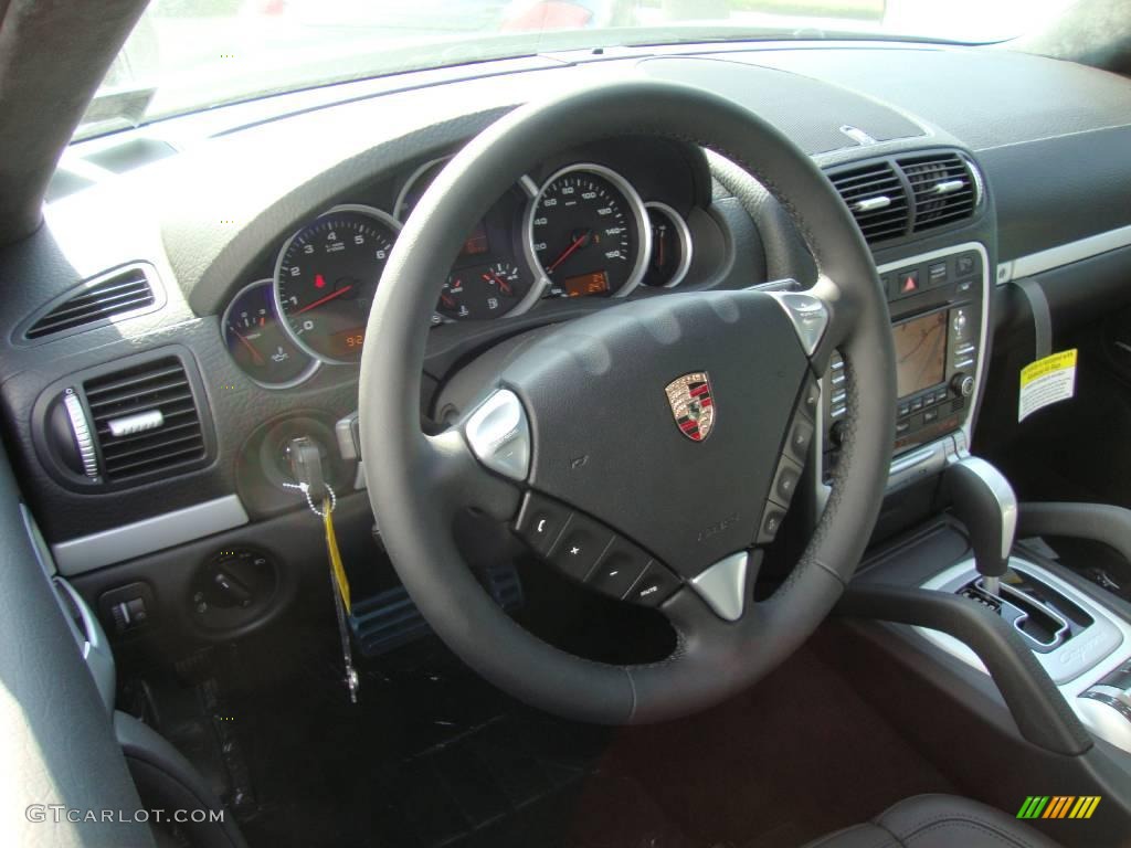 2010 Porsche Cayenne GTS Black/Black Alcantara Steering Wheel Photo #49826379