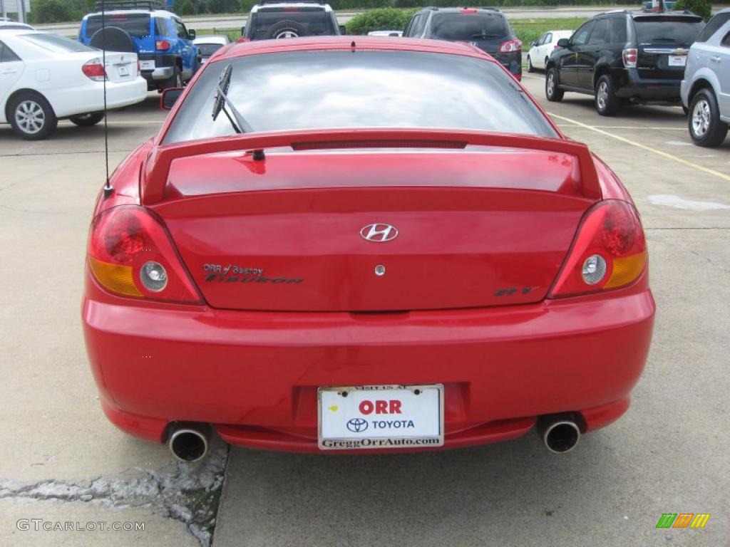 2004 Tiburon GT - Rally Red / Black photo #6