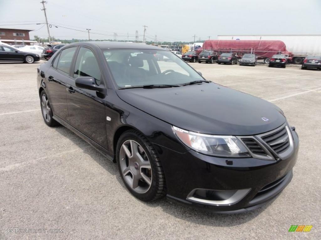 Jet Black Metallic 2008 Saab 9-3 Aero XWD Sport Sedan Exterior Photo #49828347