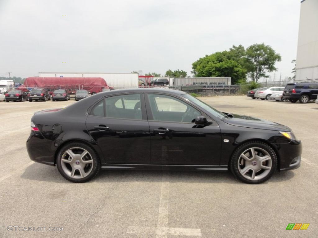 Jet Black Metallic 2008 Saab 9-3 Aero XWD Sport Sedan Exterior Photo #49828395