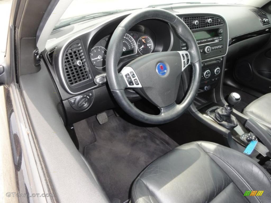 Black Interior 2008 Saab 9-3 Aero XWD Sport Sedan Photo #49828488