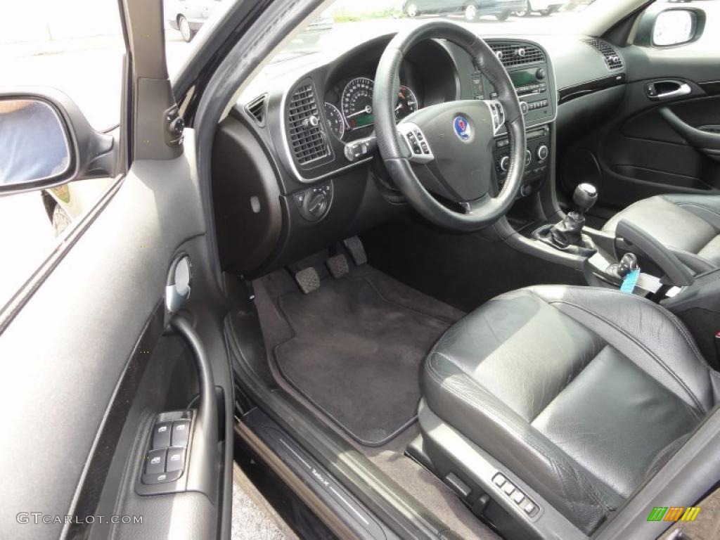 Black Interior 2008 Saab 9-3 Aero XWD Sport Sedan Photo #49828500