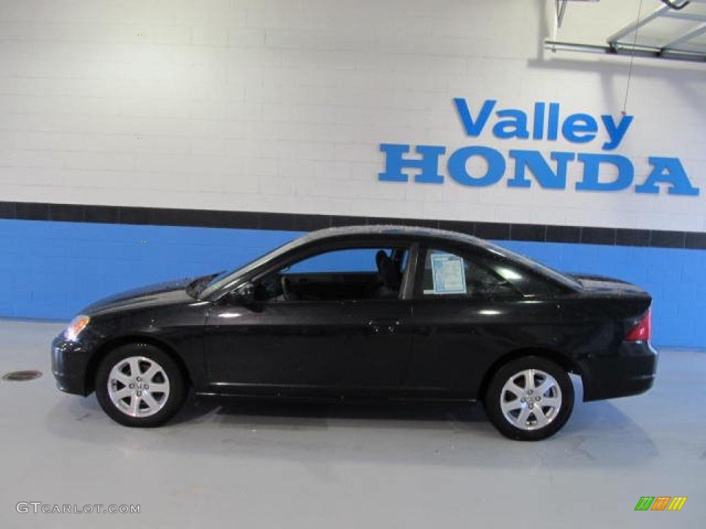 2003 Civic EX Coupe - Nighthawk Black Pearl / Black photo #2