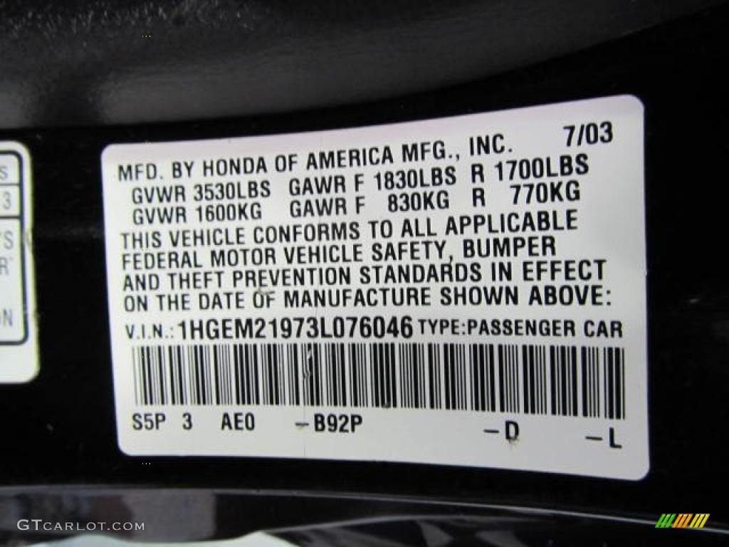 2003 Civic EX Coupe - Nighthawk Black Pearl / Black photo #14
