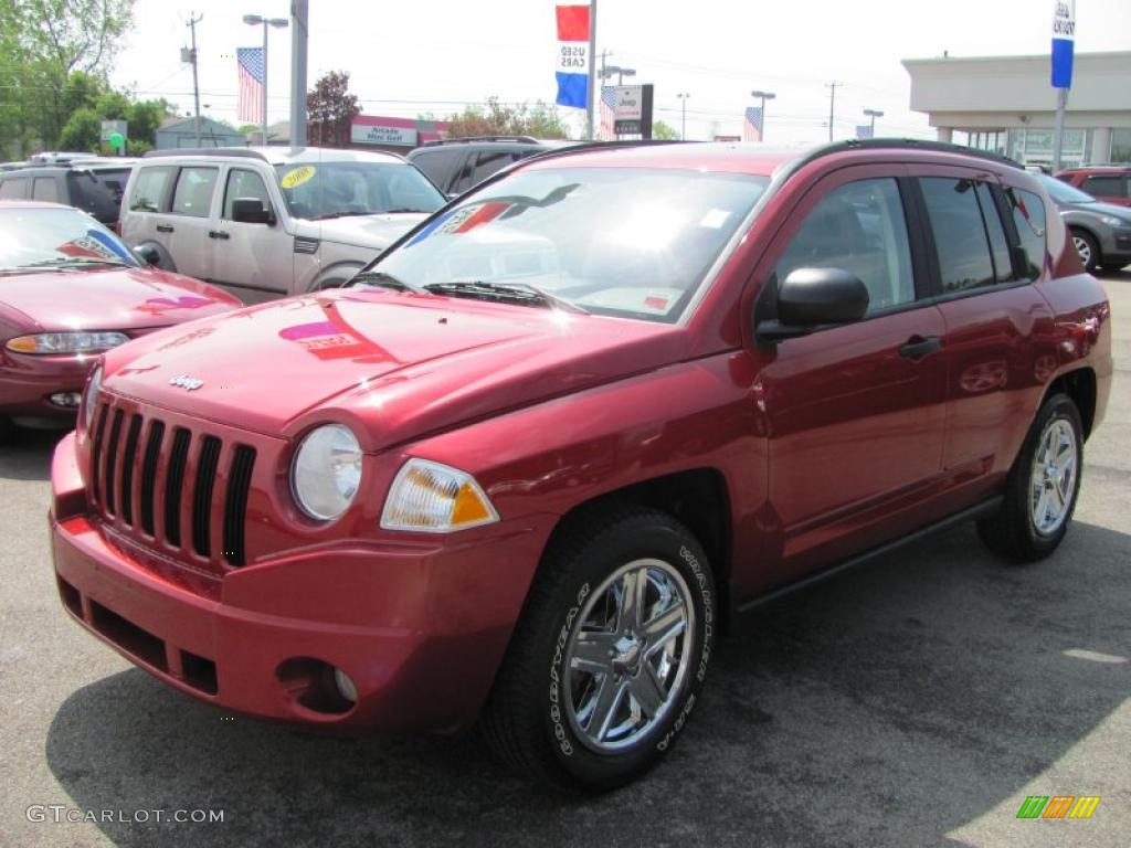 2008 Compass Sport 4x4 - Inferno Red Crystal Pearl / Pastel Pebble Beige photo #1