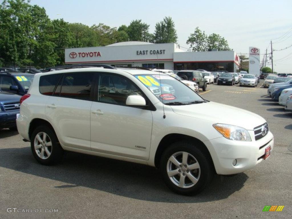 2008 RAV4 Limited V6 4WD - Blizzard Pearl White / Ash photo #1