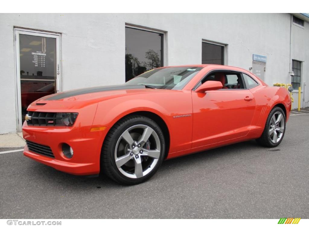 2011 Camaro SS/RS Coupe - Inferno Orange Metallic / Inferno Orange/Black photo #1