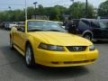 2004 Screaming Yellow Ford Mustang V6 Convertible  photo #22