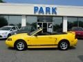 2004 Screaming Yellow Ford Mustang V6 Convertible  photo #23