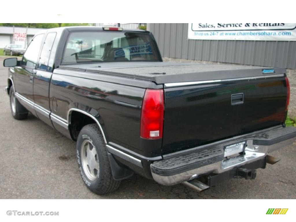 1996 Sierra 1500 SLT Extended Cab - Black / Maroon photo #5