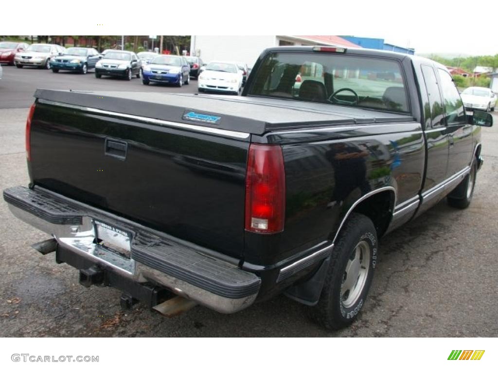 1996 Sierra 1500 SLT Extended Cab - Black / Maroon photo #7