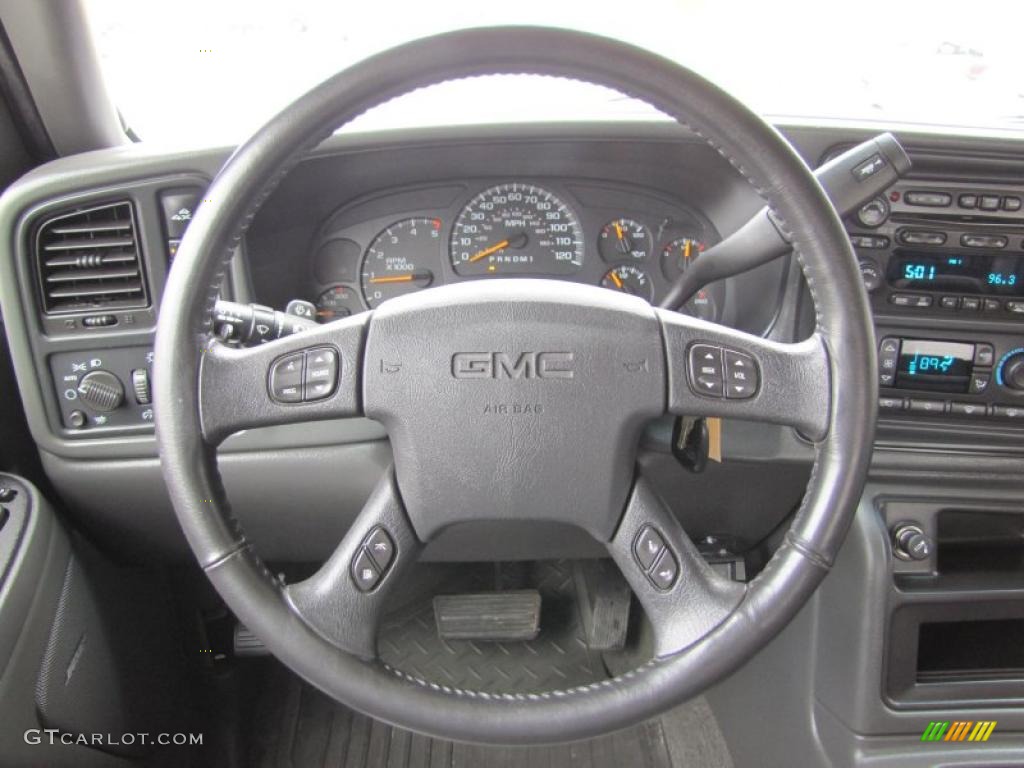 2007 GMC Sierra 2500HD Classic SLT Crew Cab 4x4 Medium Gray Steering Wheel Photo #49846354