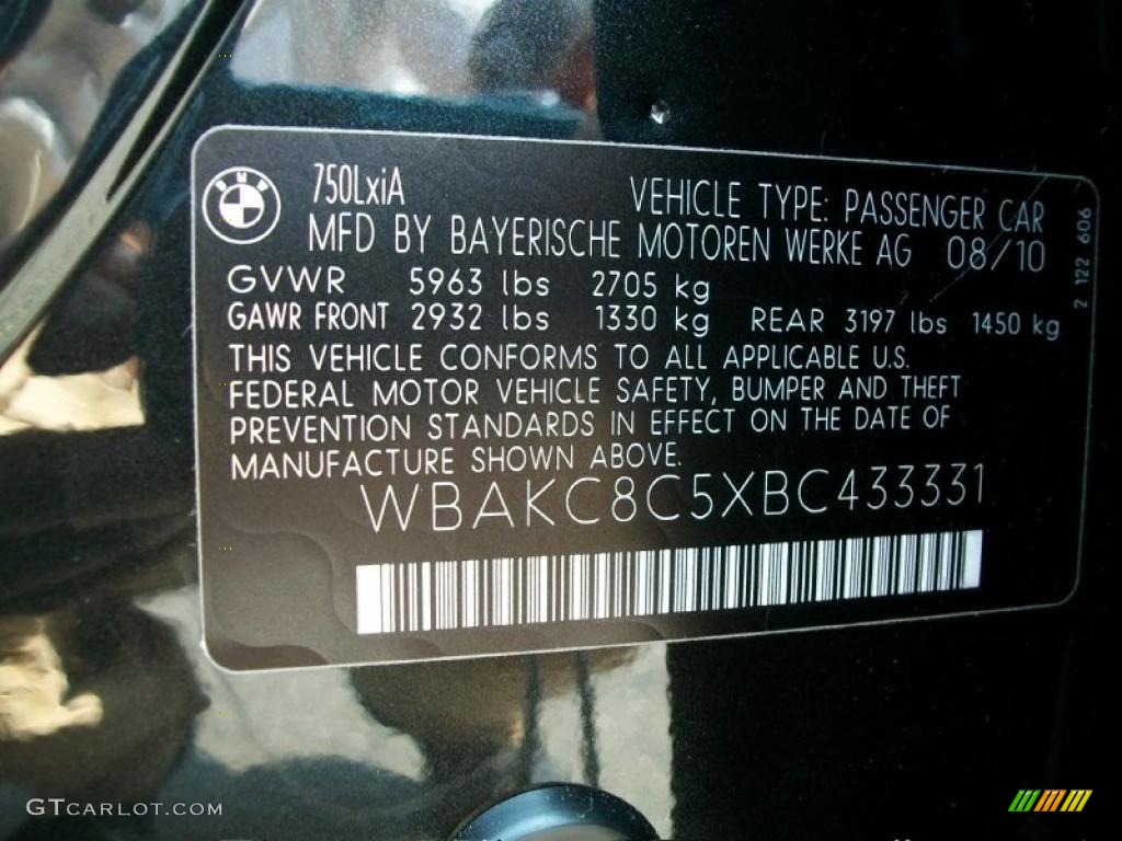 2011 7 Series 750Li xDrive Sedan - Jet Black / Black photo #31