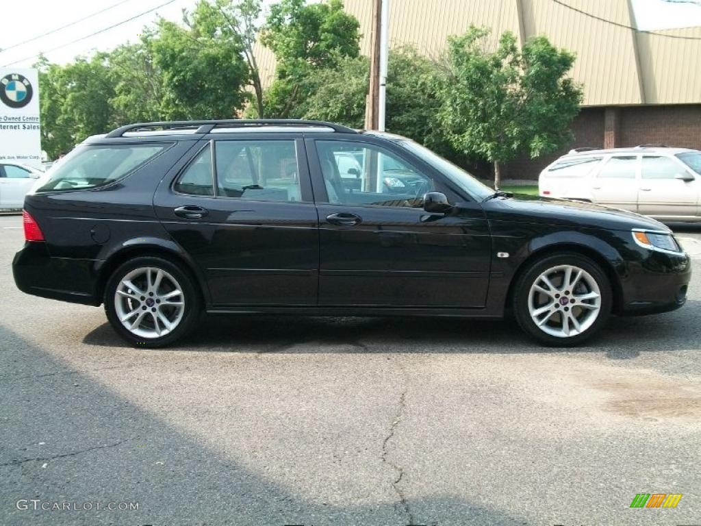 Jet Black Metallic 2008 Saab 9-5 2.3T SportCombi Exterior Photo #49846519