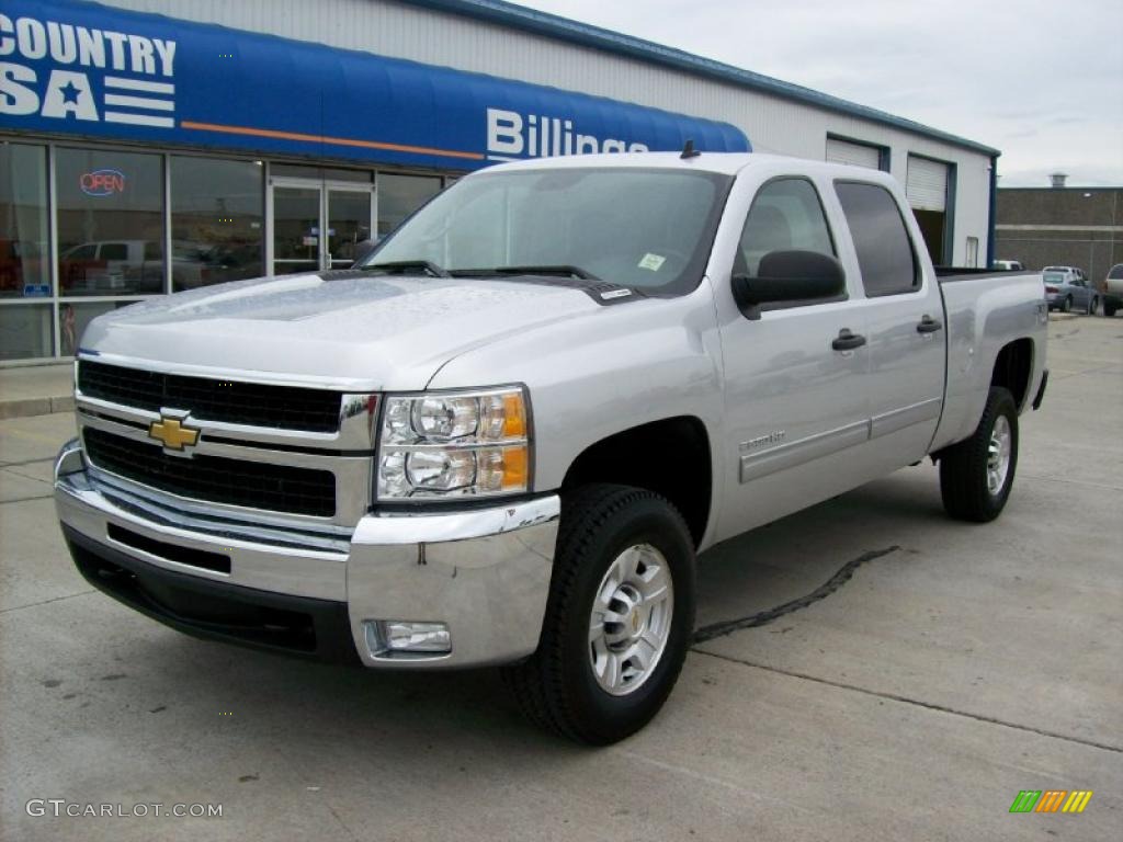 2010 Silverado 2500HD LT Crew Cab 4x4 - Sheer Silver Metallic / Ebony photo #1