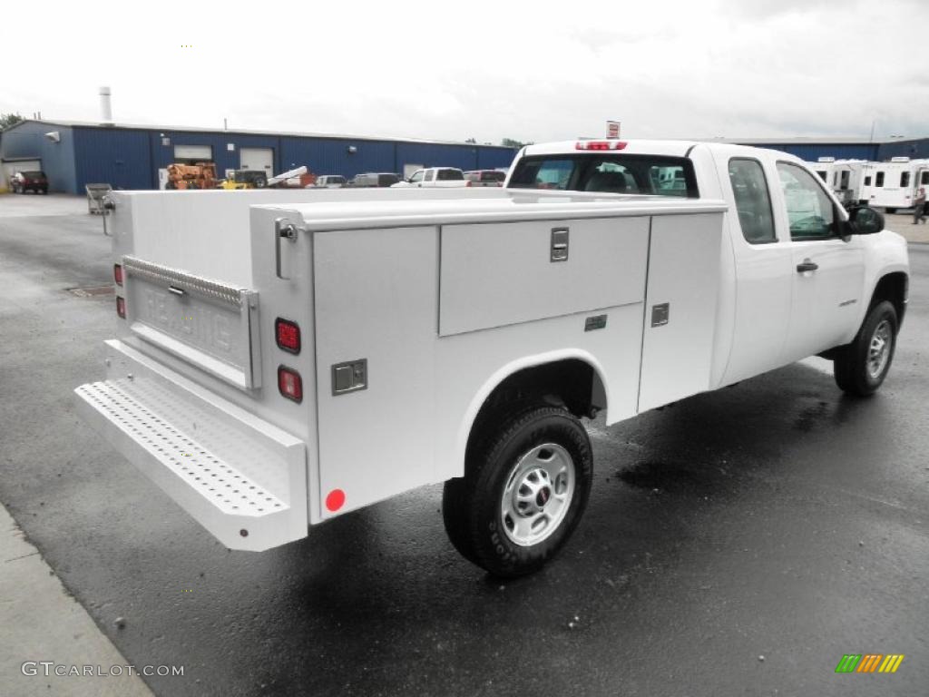 Summit White 2011 GMC Sierra 2500HD Work Truck Extended Cab Chassis Utility Exterior Photo #49850473