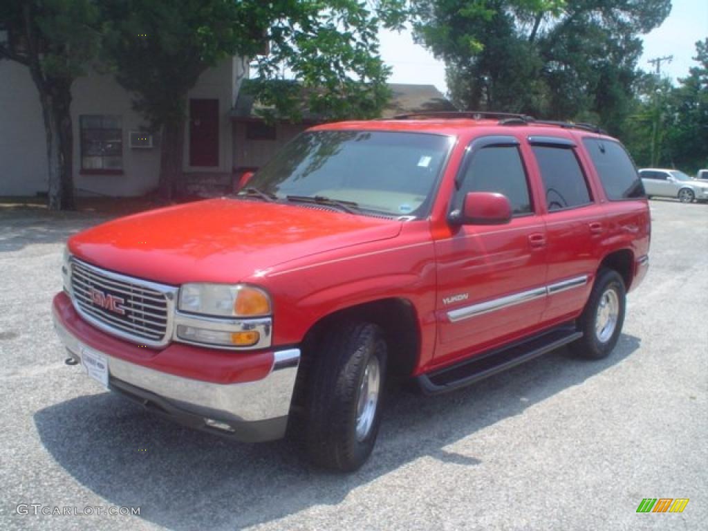 2000 Yukon SLT 4x4 - Fire Red / Medium Dark Oak photo #1