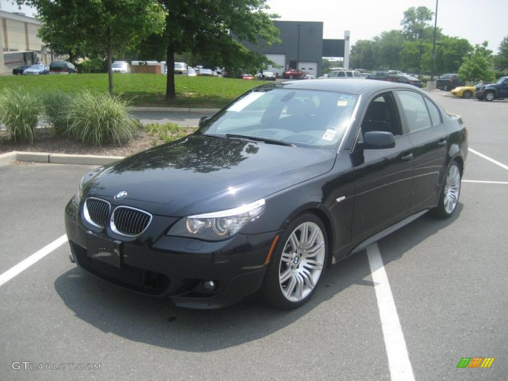 2008 5 Series 550i Sedan - Black Sapphire Metallic / Black photo #1