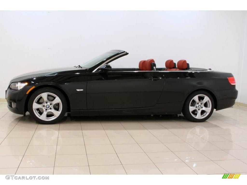 2008 3 Series 328i Convertible - Jet Black / Coral Red/Black photo #4