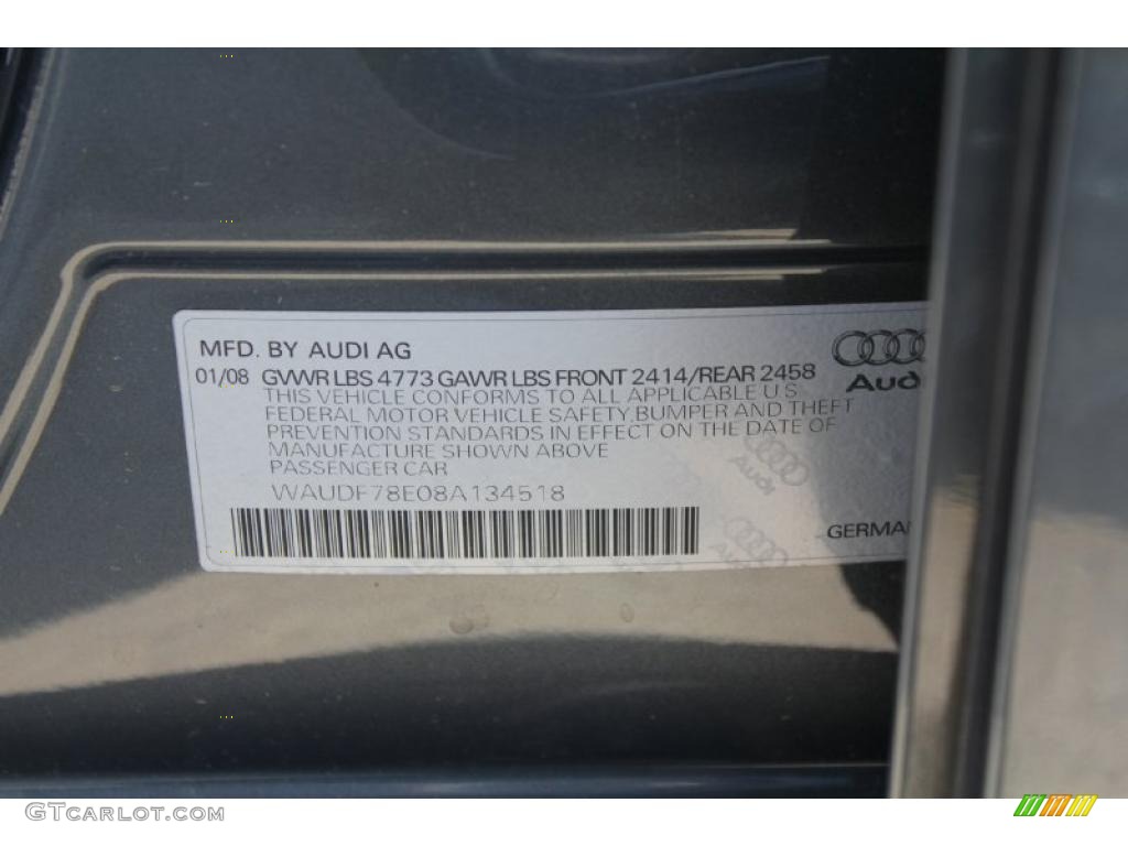 2008 A4 2.0T quattro S-Line Sedan - Dolphin Grey Metallic / Black photo #16