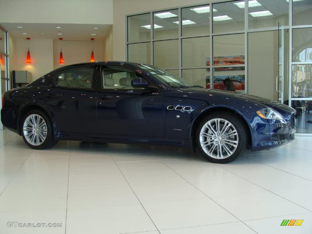 2011 Quattroporte S - Blu Oceano (Blue Metallic) / Pearl Beige photo #4