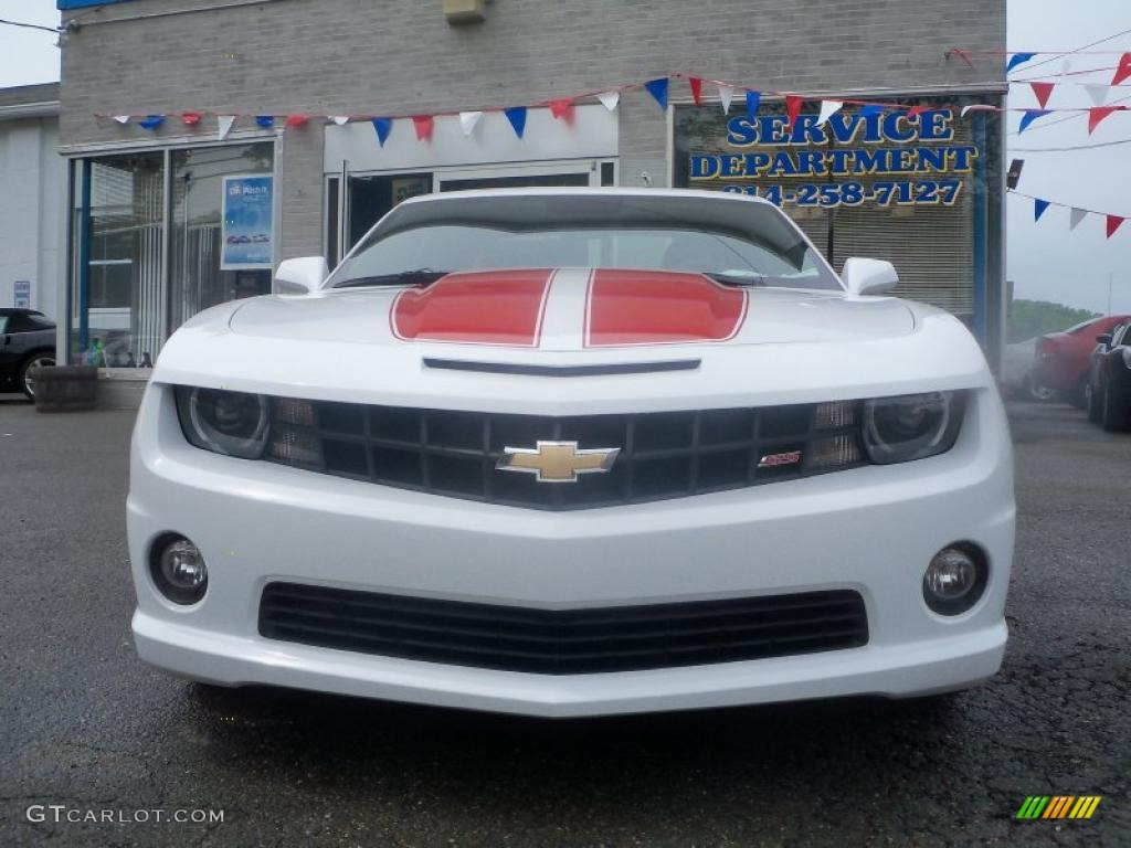 2010 Camaro SS/RS Coupe - Summit White / Black/Inferno Orange photo #2