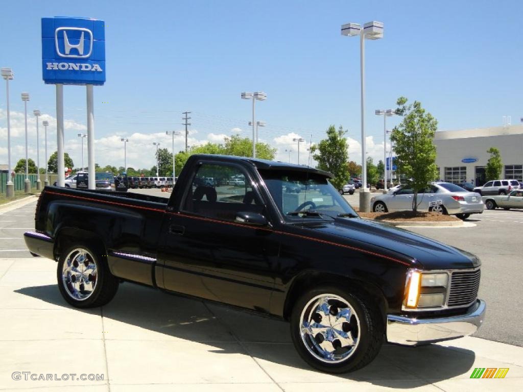 1993 Sierra 1500 SLE Regular Cab - Black / Red photo #3