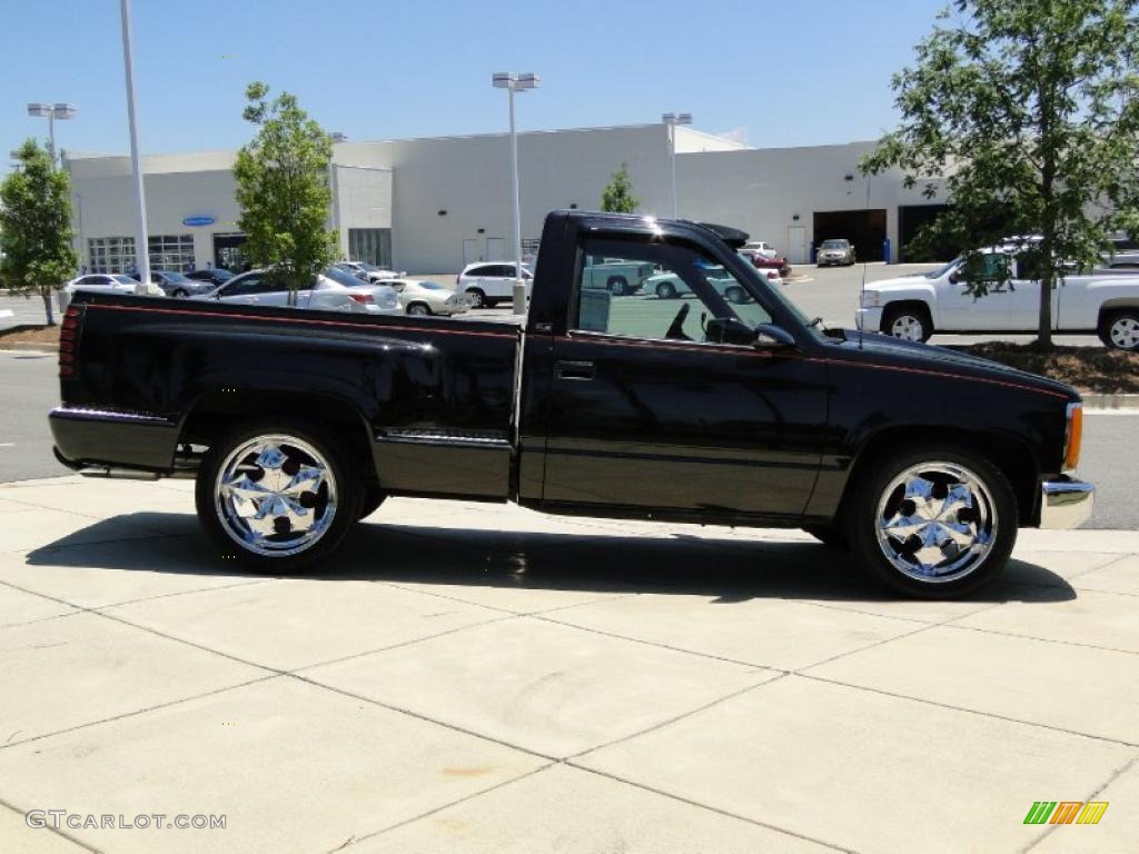 1993 Sierra 1500 SLE Regular Cab - Black / Red photo #4