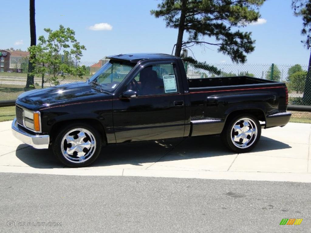 1993 Sierra 1500 SLE Regular Cab - Black / Red photo #8