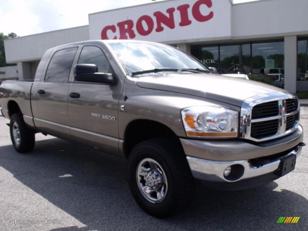 2006 Ram 3500 SLT Mega Cab 4x4 - Light Khaki Metallic / Khaki photo #1